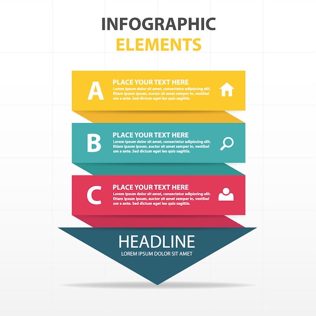 Arrow shaped colorful infographics