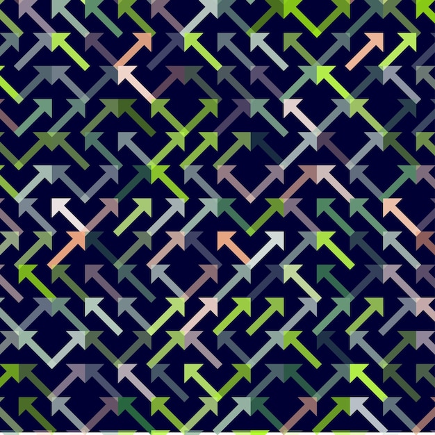矢印ベクターのシームレスなパターン 幾何学的な縞模様の飾り モノクロの線形背景イラスト