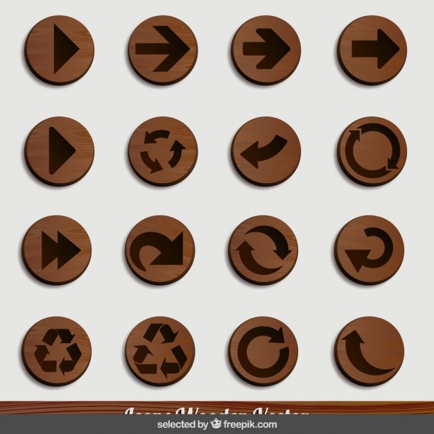 Free vector arrow wooden icons