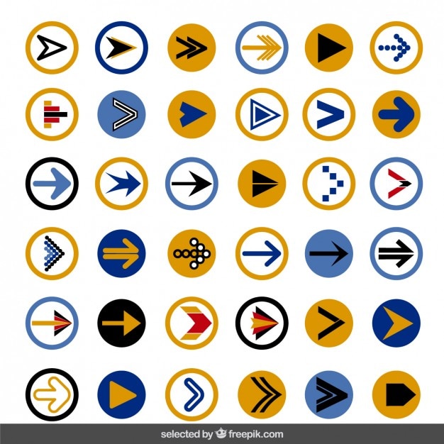 Free vector arrows button collection