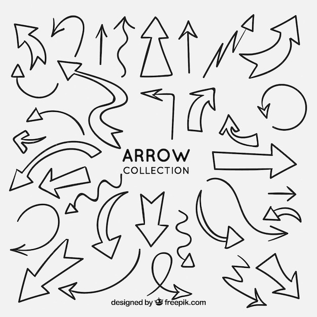 Arrows collection to mark in hand drawn style