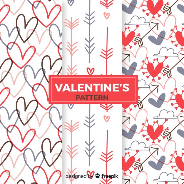 Arrows and hearts valentine pattern collection