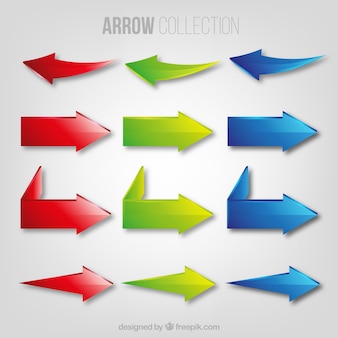Arrows of three colors collection