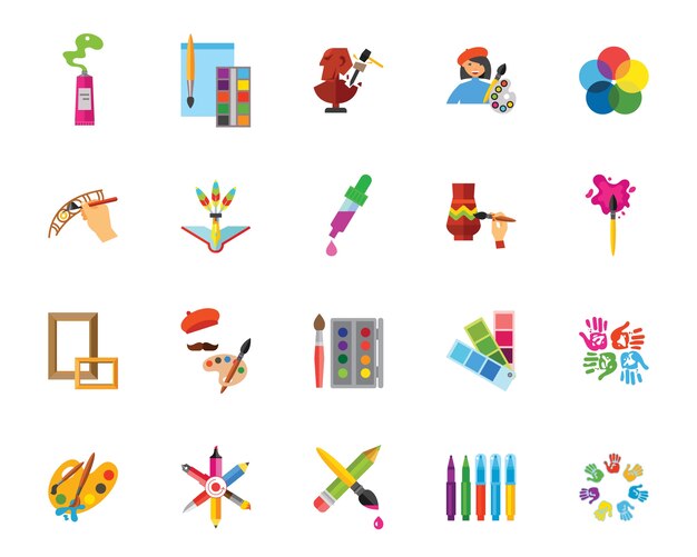 Art and craft icon set