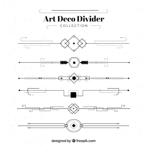 Free Art Deco Divider Collection Svg Dxf Eps Png Vector Svg File Free Download