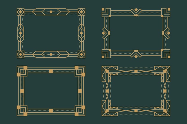 Free vector art deco frame collection