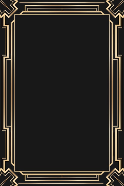 Бесплатное векторное изображение Рамка в стиле ар-деко с ромбовидным узором на темном фоне