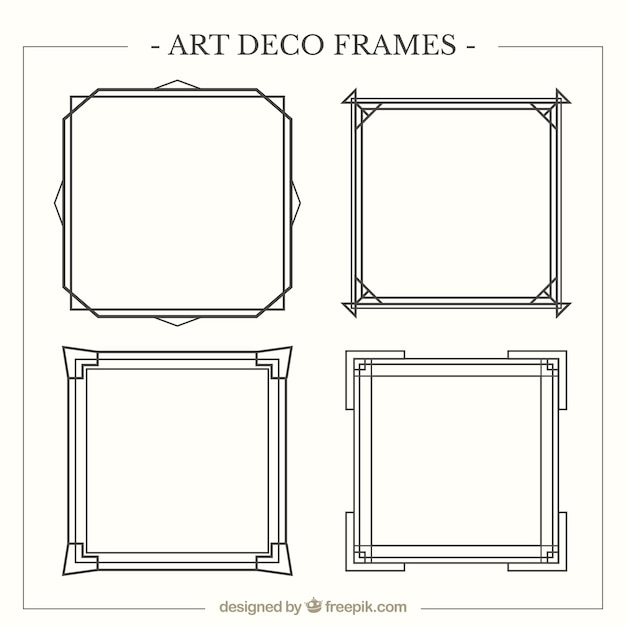 Free vector art deco frames pack