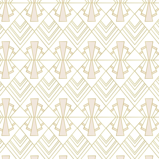 Free vector art deco golden details seamless pattern