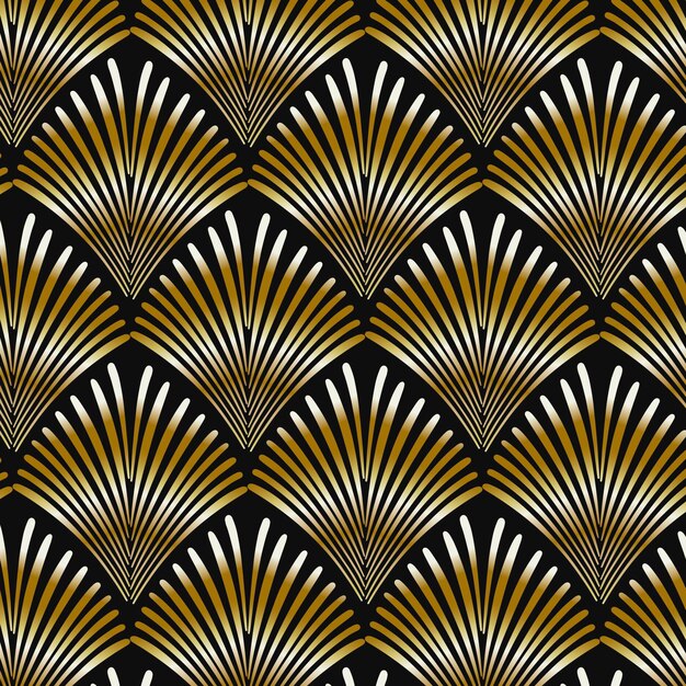 Art deco gradient pattern golden details