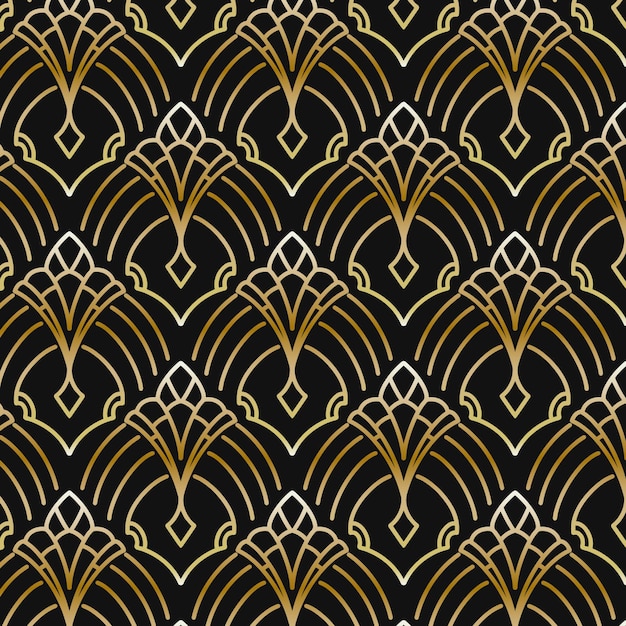 Free vector art deco gradient seamless pattern