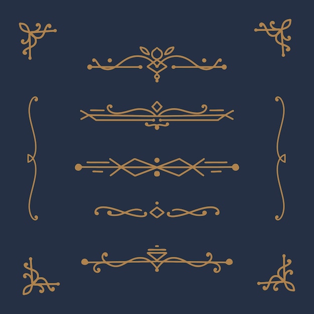 Free vector art deco ornament collection