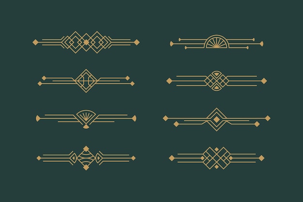 Free vector art deco ornament collection