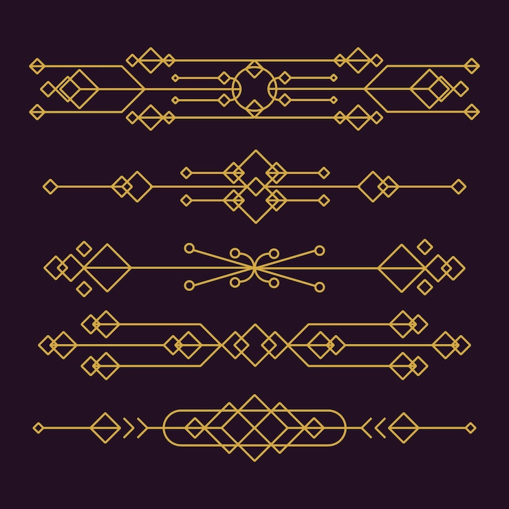 Free Vector art deco ornament set