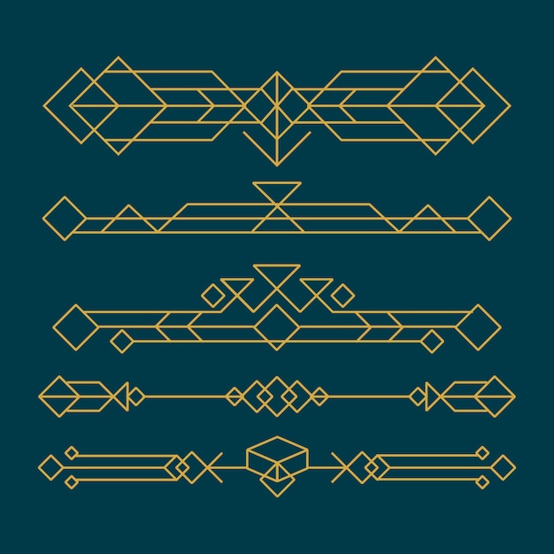 Free vector art deco ornament set