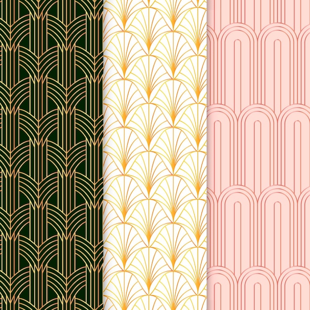 Free Vector art deco pattern collection