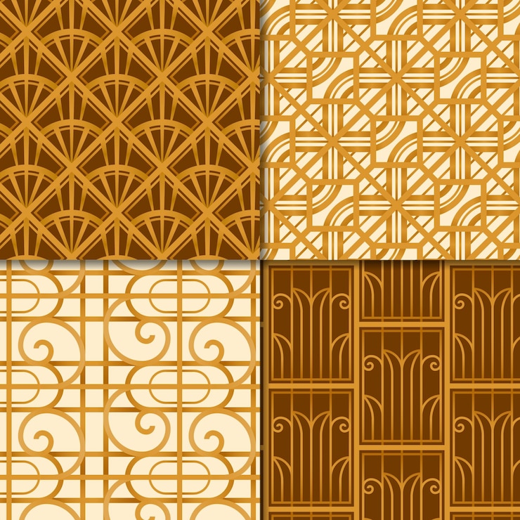 Free Vector art deco pattern collection