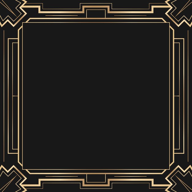 Art deco vector frame with diamond pattern on dark background