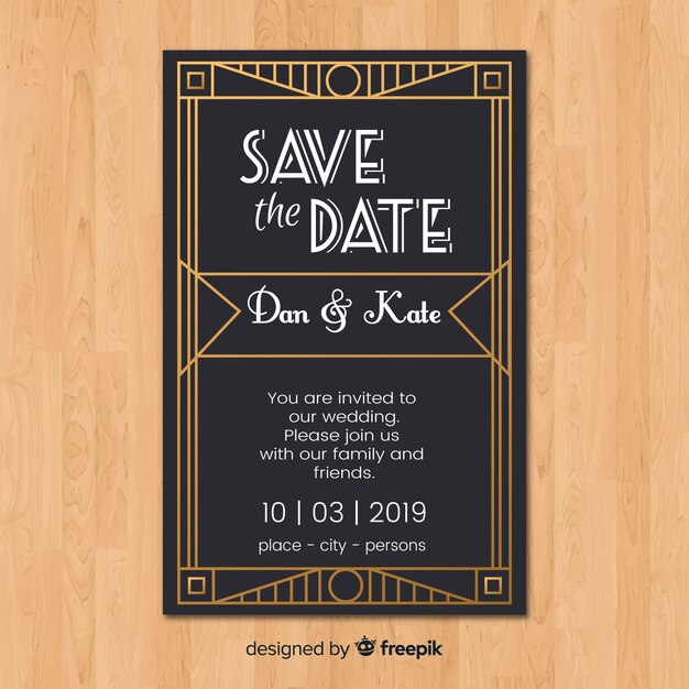 Art deco wedding template