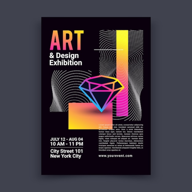 Art Exhibition Poster Template – Free Vector Download