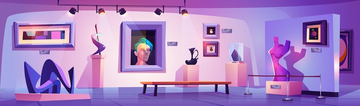 無料Vector 現代アート美術館のあるアート ギャラリー インテリア