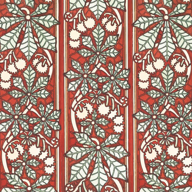 Art nouveau chestnut flower pattern background