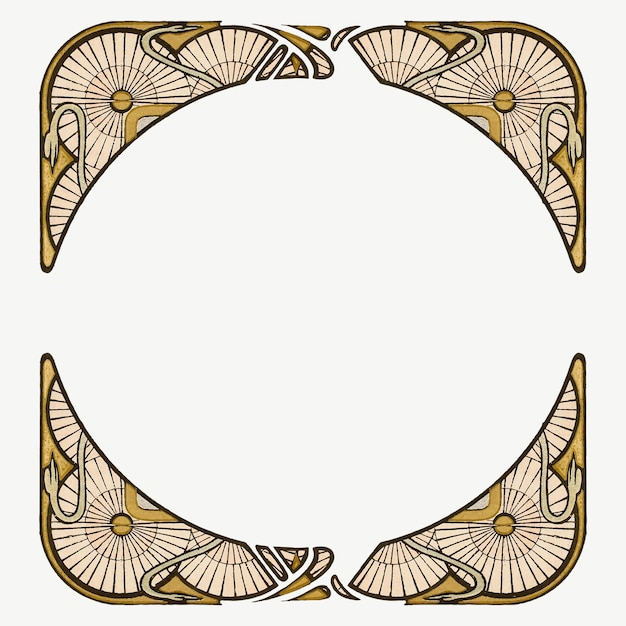 Art nouveau frame element, remixed from the artworks of alphonse maria mucha