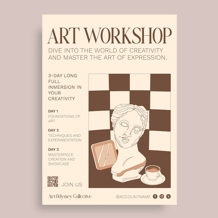 Free Vector art poster template design