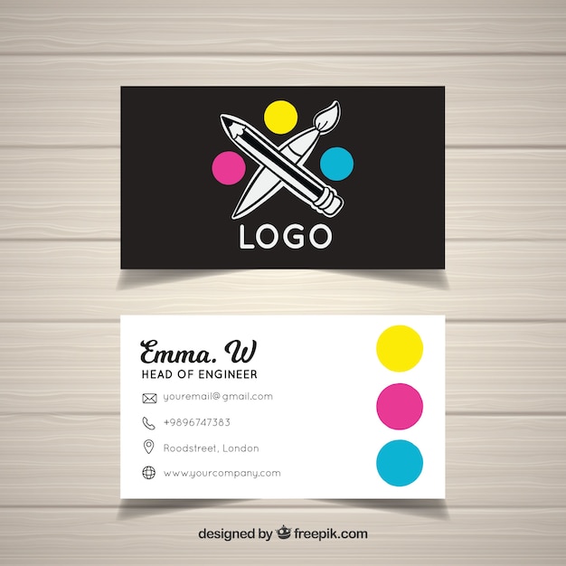 Free vector art studio card template