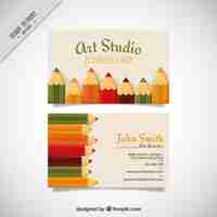 Vettore gratuito card studio art con i pastelli