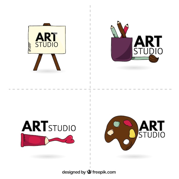 Vettore gratuito art studio logo