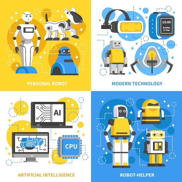 Artificial intelligence 2x2 concept