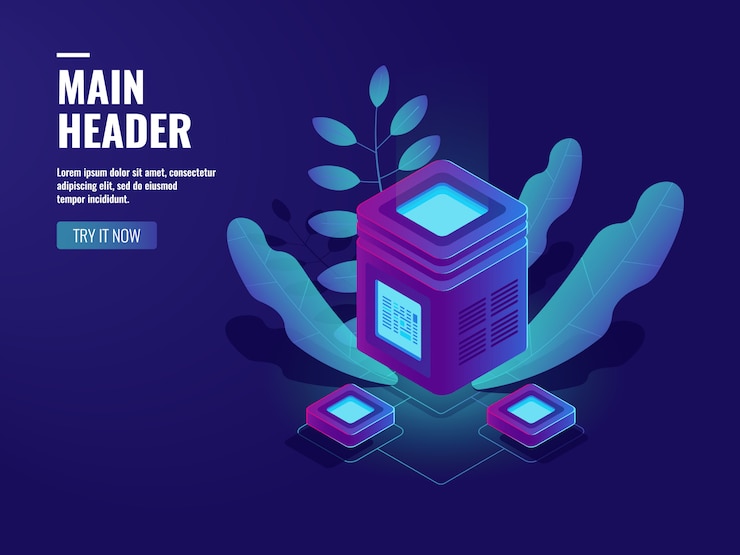 Free Vector artificial intelligence automated process big data processing, server room