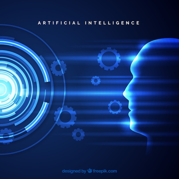 Artificial intelligence background in abstract style