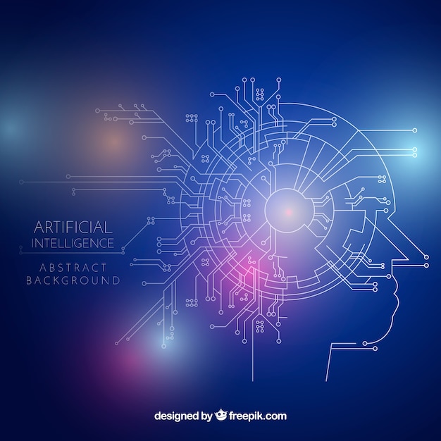 Artificial intelligence background in abstract style