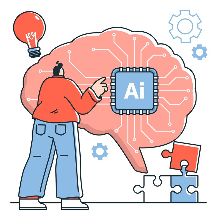 Free Vector artificial intelligence and the brain concept illustration