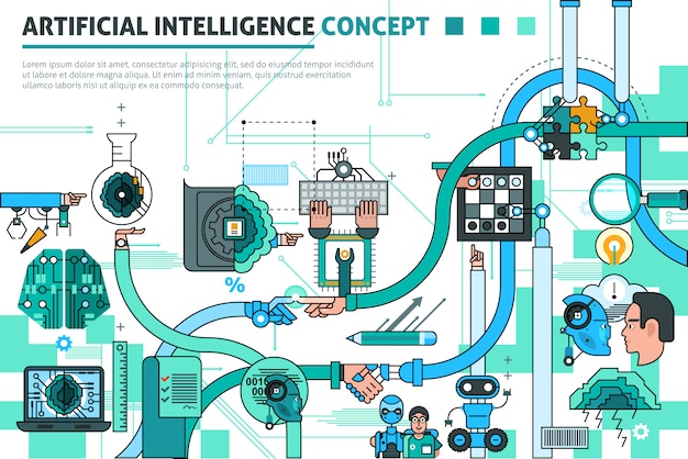 Vettore gratuito composizione del concetto di intelligenza artificiale