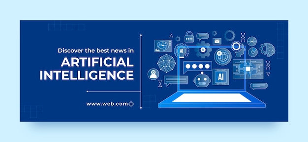 Free vector artificial intelligence concept facebook cover