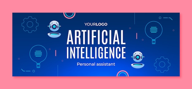 人工知能のコンセプトのfacebookカバー