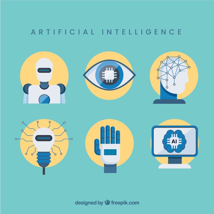 Free Vector artificial intelligence elements collection in flat style
