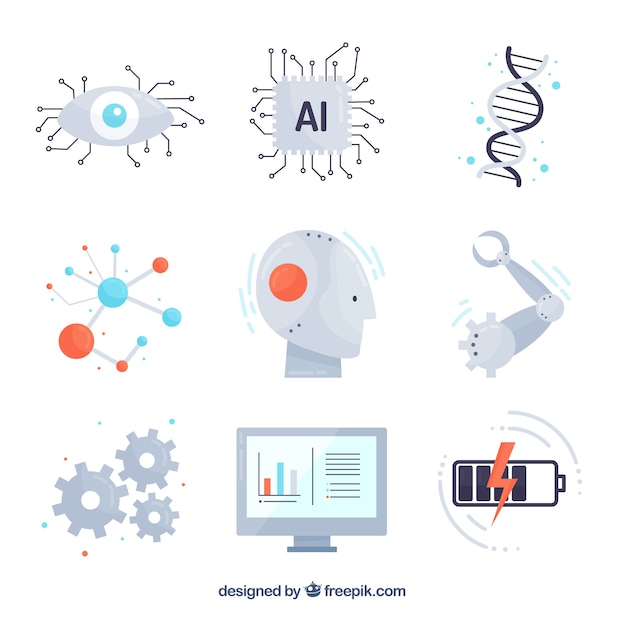 Free vector artificial intelligence elements collection