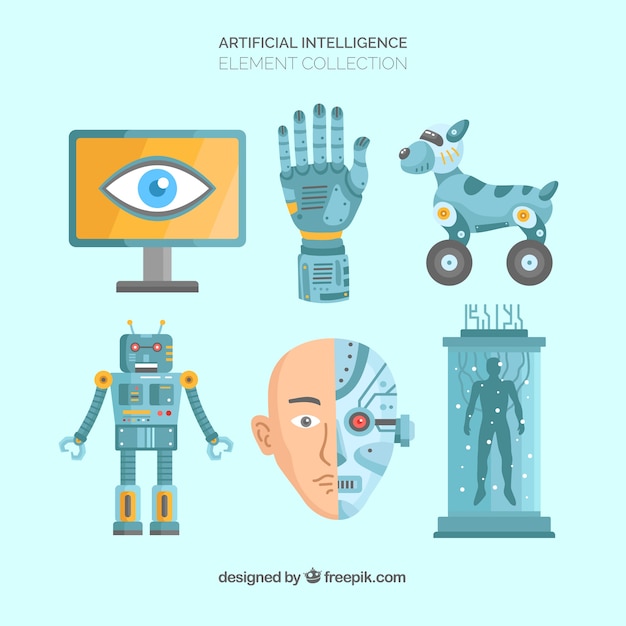 Free vector artificial intelligence elements collection