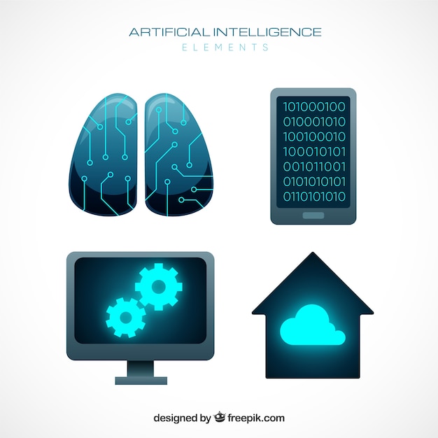 Free Vector artificial intelligence elements collection
