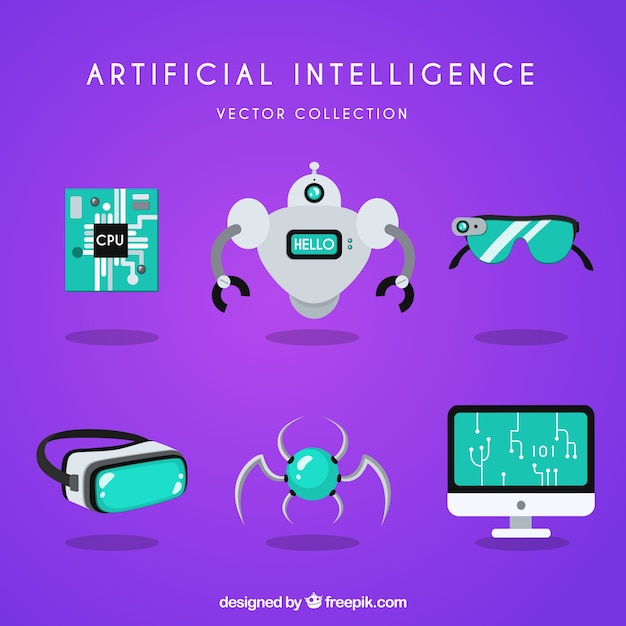 Free vector artificial intelligence elements collection