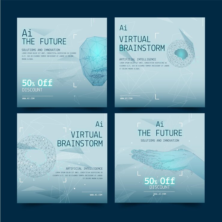 Free Vector artificial intelligence instagram posts collection