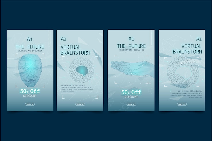 Free Vector artificial intelligence instagram stories collection