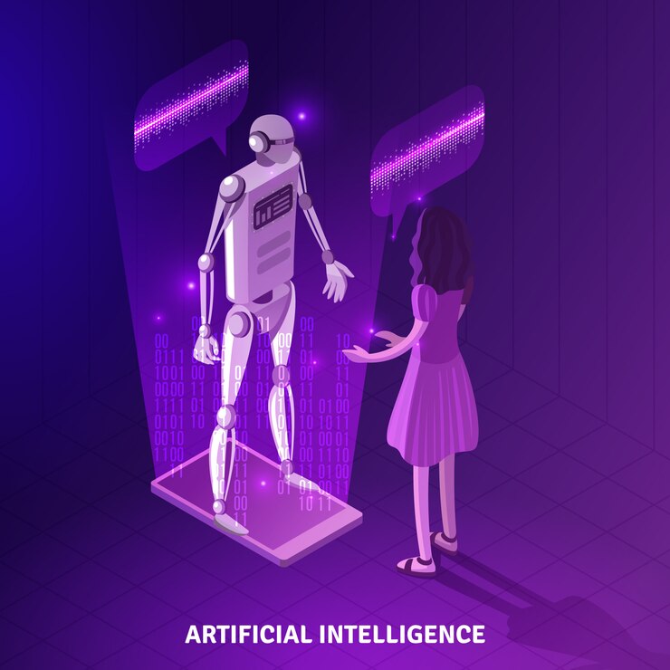 Free Vector artificial intelligence isometric composition