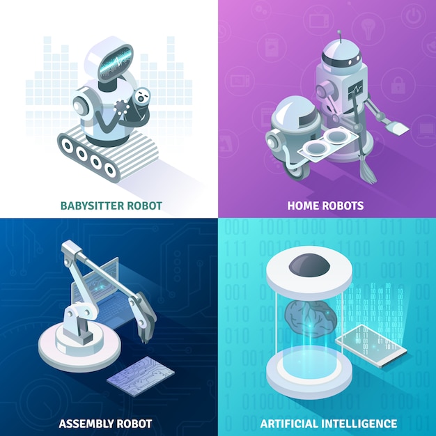 Artificial Intelligence Isometric Design Concept