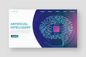 Free vector artificial intelligence landing page template