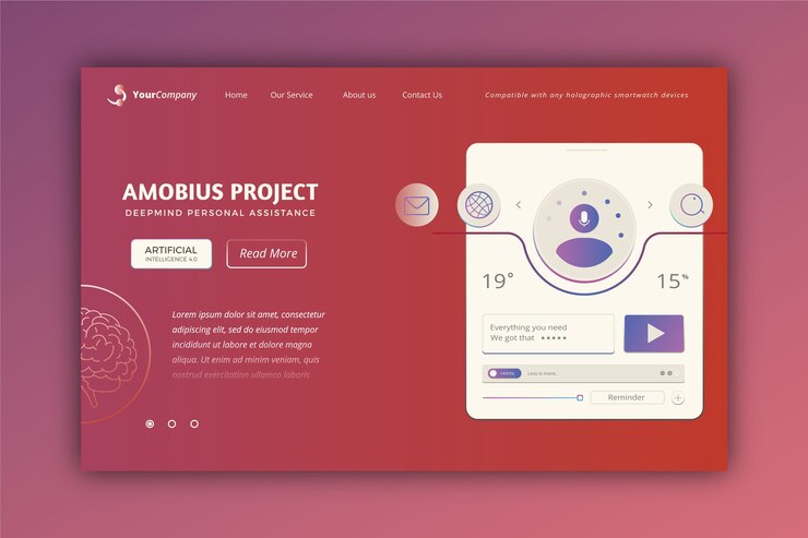 Free Vector artificial intelligence landing page template